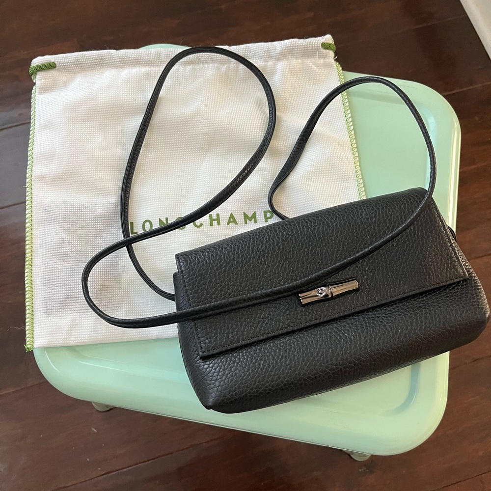 Longchamp Black Leather Crossbody